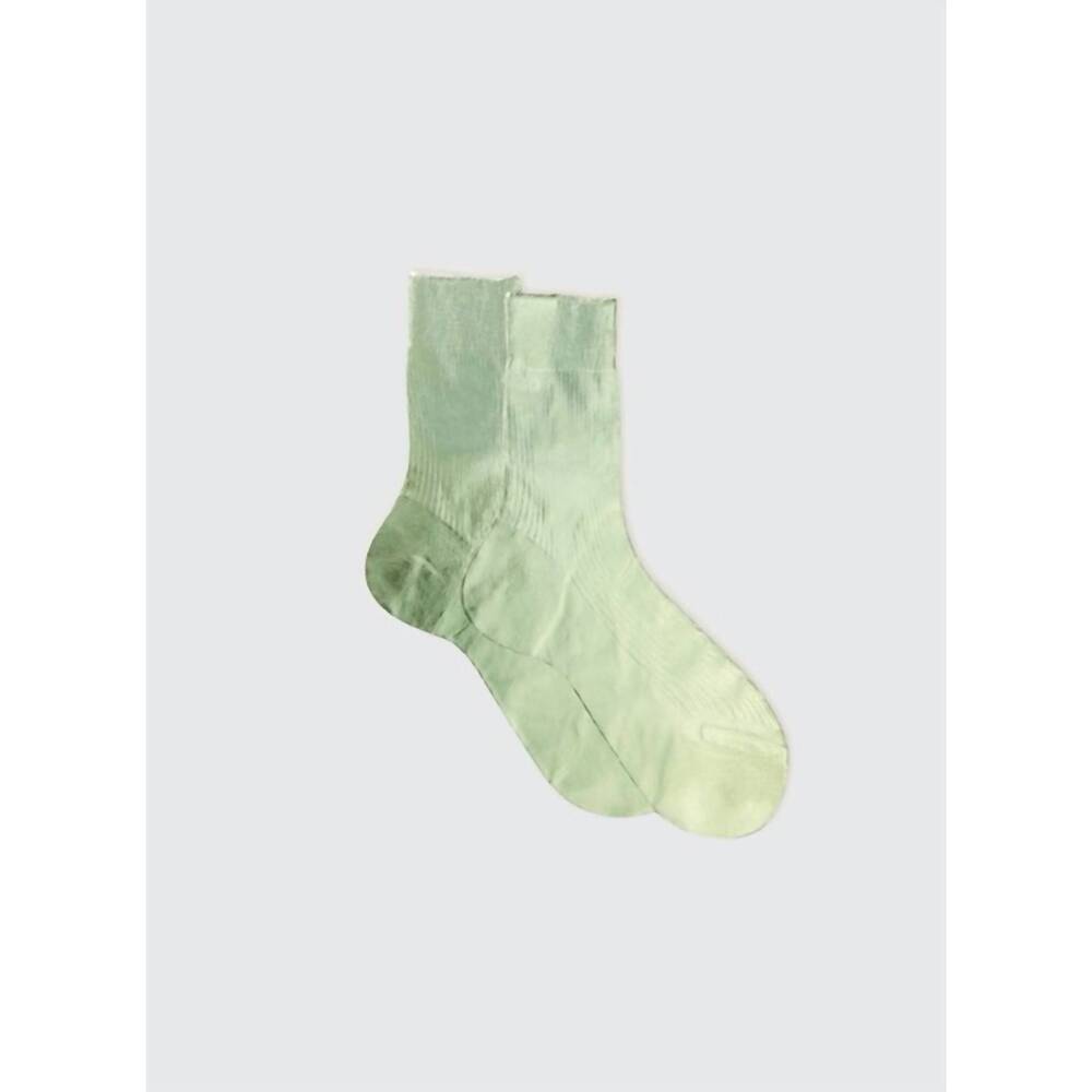 NEW MARIA LA ROSA women's laminated ribbed socks in sage